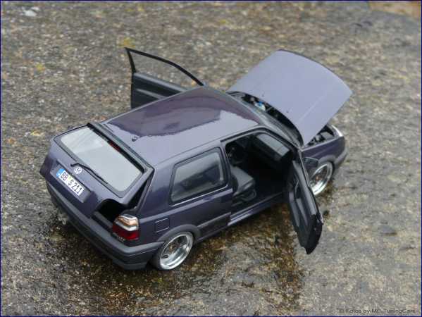 1:18 VW Golf III MK3 VR6 dunkellila metallic + Alus EtaBeta turbo